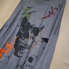 SEAL LAYER 長袖Tシャツ M グレー 頭蓋骨 ガイコツ...