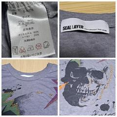 SEAL LAYER 長袖Tシャツ M グレー 頭蓋骨 ガイコツ スカル ドクロの画像