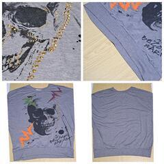 SEAL LAYER 長袖Tシャツ M グレー 頭蓋骨 ガイコツ スカル ドクロの画像