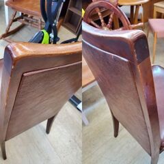 【6/14商談中】　maruni (マルニ) 猫脚 ダイニングチェア リビングチェア ハイバックチェア アームレスチェア ブラウン◆幅48㎝×奥行54㎝×高さ96㎝◆検) ロイズ アンティークス◆近隣配送無料 買取帝国 朝霞店の画像