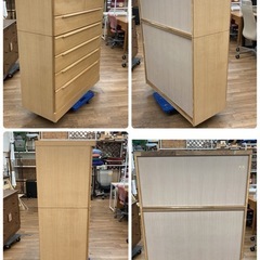 ジモティー限定価格！S102 ⭐ 服部家具購入品 7段天然木チェスト 大容量 幅105cm USED の画像