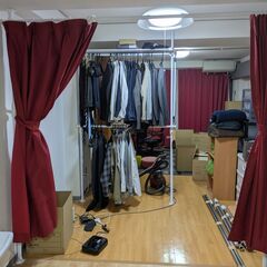 ★ 中古 ★ 間仕切り突っ張り棒（フック付き・別売りカーテン付け...