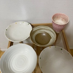 和風　食器セット　プレート　コップの画像