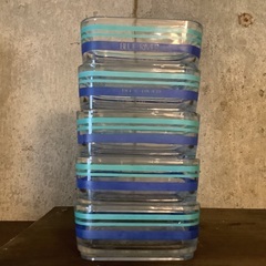BLUE RIVER 　ブルー・リバー　スクエア　取り皿　ガラス製　　昭和レトロ　5枚セットの画像