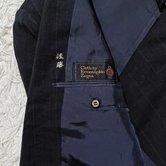 Ermenegildo Zegna ストライプ柄 ダブルブレストジャケット 紺色の画像
