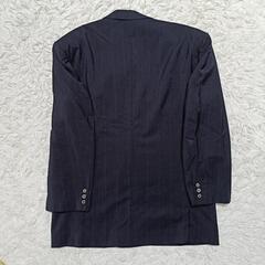 Ermenegildo Zegna ストライプ柄 ダブルブレストジャケット 紺色の画像