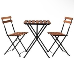 IKEA　TARNO　テーブル＆チェア2脚, アカシア材, スチール