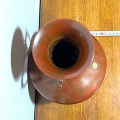 真峰作 高岡銅器 工芸品 花瓶 壺 真鍮製 レトロ 銅器 アンティーク 置物の画像