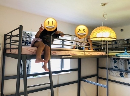IKEA イケア シルバー系ロフトベッド シングル （マット付き） 残り1台！