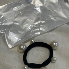 新品！ヘアゴム パール付き