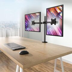 HUANUO PCモニターアーム デュアル 液晶ディスプレイアーム 2画面 13～27インチ対応 耐荷重1～10kg グロメット式＆クランプ式 VESA100*100 多角度調節 ケーブル収納 HNCM7の画像