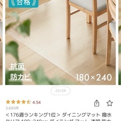 ダイニングに　クリアマット180×240 透明マット　 　
