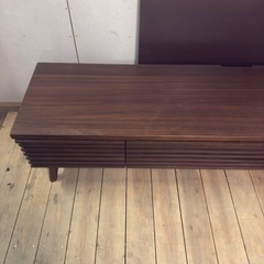 【1025】ダークブラウン 木製 テレビ台 引き出し付きの画像