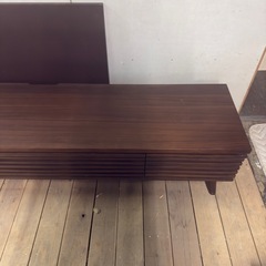 【1025】ダークブラウン 木製 テレビ台 引き出し付きの画像