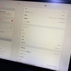 iPad Pro 12.9インチ 第3世代 256GB セルラー  本体のみ 純正キーボードフォリオ・ケース付の画像