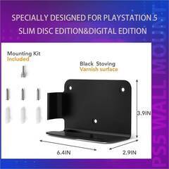 【新品・未使用】Bangcheer アルミ製壁マウント Playstation 5 スリムデジタル版 ディスクエディション PS5用ウォールマウントブラケット スリム 省スペースの画像