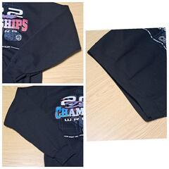GILDAN HEAVY BLEND 長袖黒パーカー S プリントの画像