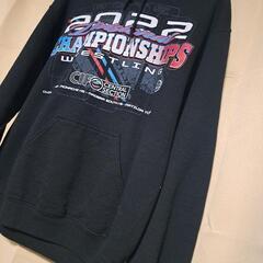 GILDAN HEAVY BLEND 長袖黒パーカー S プリント