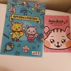 かわいいクリアファイルと自由帳