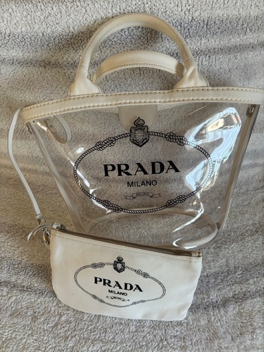 PRADAプレックス カナパ ファブリック 2wayクリアバッグ