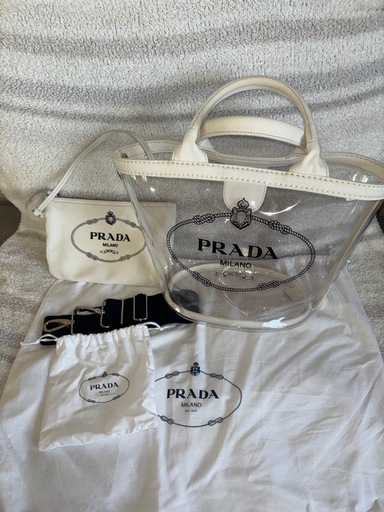 PRADAプレックス カナパ ファブリック 2wayクリアバッグ
