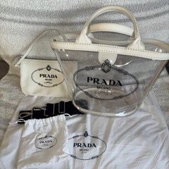 PRADAプレックス カナパ ファブリック 2wayクリアバッグ