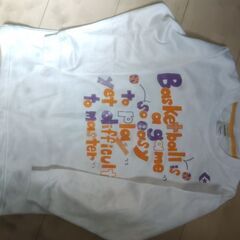 子供服160cm.コンバース.バスケット柄.ロンT.白.メッシュ素材.美品！バスケットボール！の画像