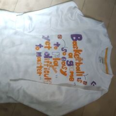 子供服160cm.コンバース.バスケット柄.ロンT.白.メッシュ素材.美品！バスケットボール！の画像