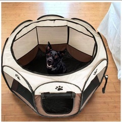 折り畳み ペット サークル 犬 猫 兼用 W ファスナー コンパ...
