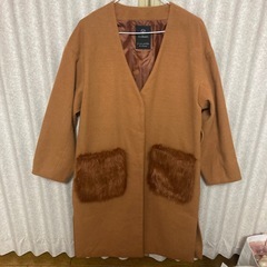 w closet ノーカラーコート ファーポケット 2way オ...