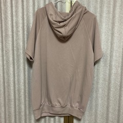 くすみピンク 半袖パーカー Mの画像