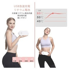 充電式 腰 ホットベルト カイロ 温活 冷え 発熱 ゆたんぽ (ホワイト)の画像