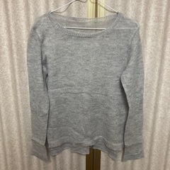 薄手ニット ライトグレー M