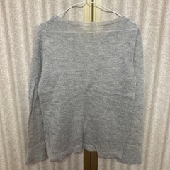 薄手ニット ライトグレー Mの画像