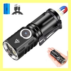 ✨懐中電灯 小型 led 充電式 5段階調整可能 広範囲照射　ア...
