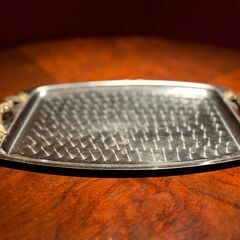 アンティーク調シルバートレー（装飾取っ手付き）／店舗改装・新築建...