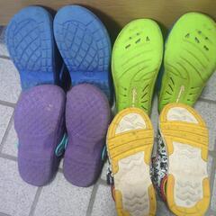 夏用 サンダル4足セット 約16cm～18cmの画像