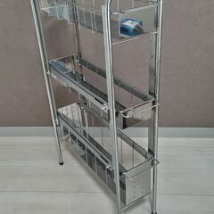 ◆◆隙間収納 ステンレス３段引き出し機能付き　美品！◆◆の画像