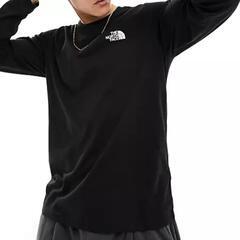 🔴THE NORTH FACE ノースフェイス シンプル ドーム 長袖 ロンT ロング tシャツ ブラック 黒 海外Sの画像