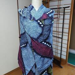 ご予約)　有松鳴海絞り　浴衣　藍　ふっくらとした生地です