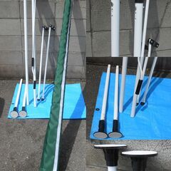 【配送出来ます】突っ張り式 タープ 日除け UVカット 角度 高さ調整可能 アジャスター付き リビングアウト(Living Out)①（近くなら配送も可能です。宅配もお問合せ下さい）の画像