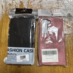 Galaxy S22 手帳型ケース ピンク ブラック 2色セット