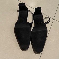 新品　25cm 黒　サンダル　パンプス　の画像