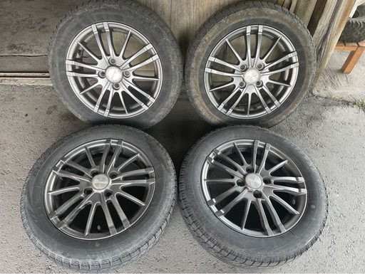 軽自動車へアルミホイール14インチ4本タイヤ付(減りあり)