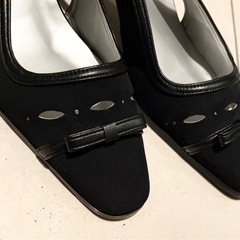 新品　25cm 黒　サンダル　パンプス　の画像