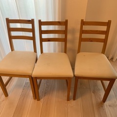 IKEA LERHAMNダイニングチェア3脚　バラ売り可　