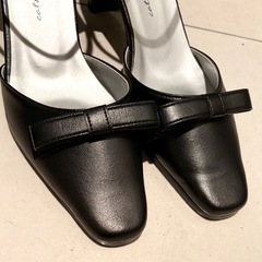 新品　24cm   サンダル　パンプス 　黒の画像