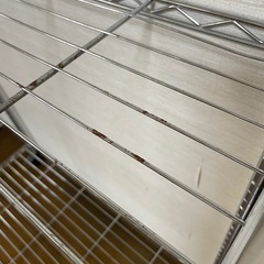 スチールラック　キャスター、ハンガーラック付きの画像