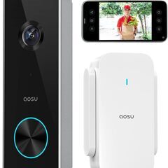 新品未開封【AOSU 2K インターホン ワイヤレス カメラ付き 外出先からも通話可能 】の画像