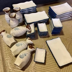 銚子、長方形皿、小皿セットの画像